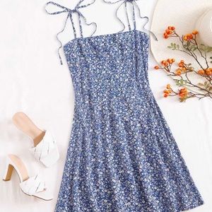 Blue floral shein dress
